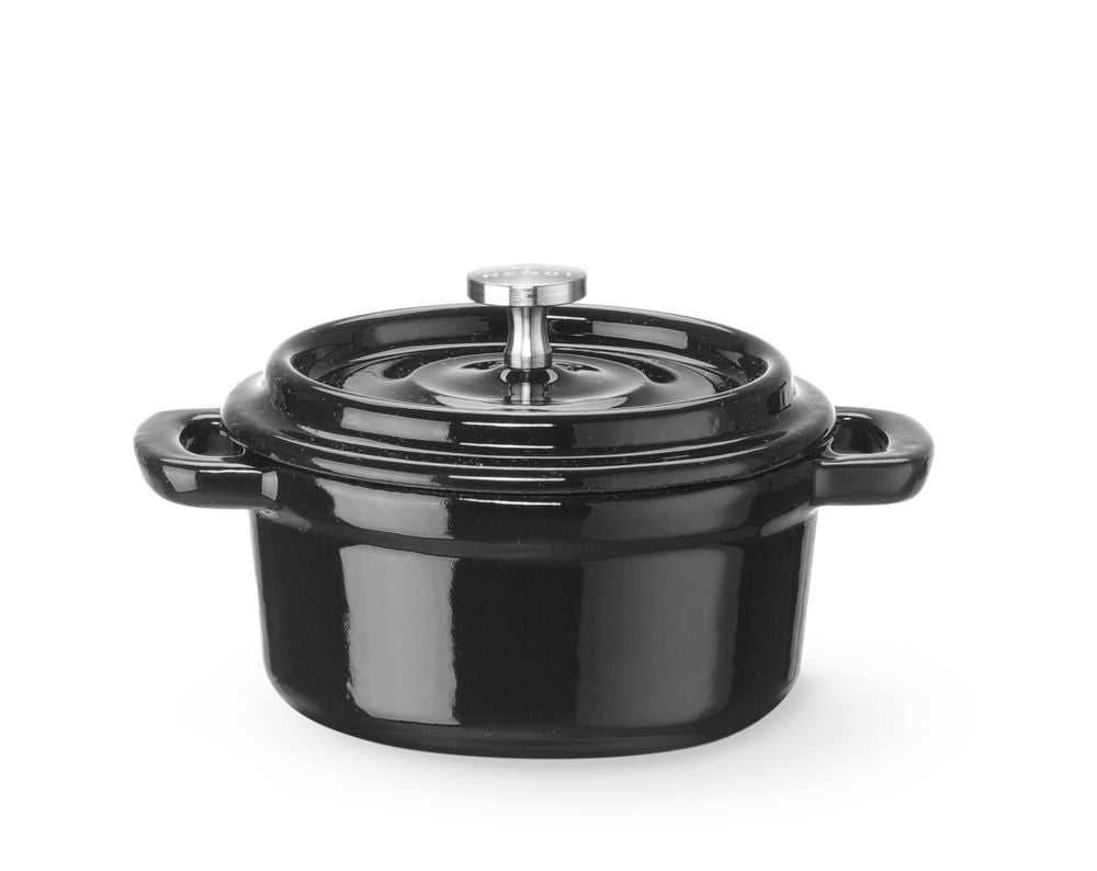 Støpejernsgryte emaljert, 0,27L, 130x100x(H)48mm