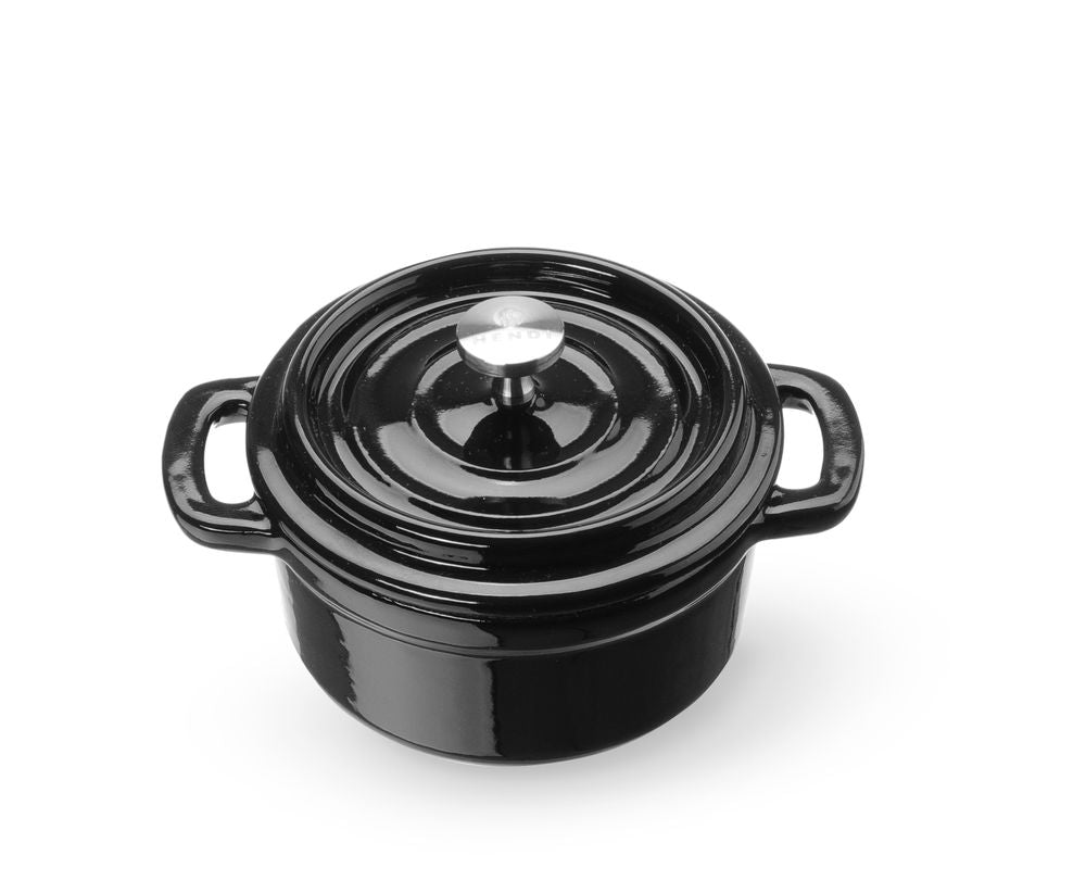 Støpejernsgryte emaljert, 0,27L, 130x100x(H)48mm