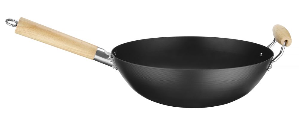 Wok m/trehåndtak