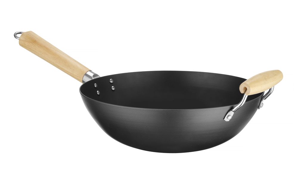 Wok m/trehåndtak