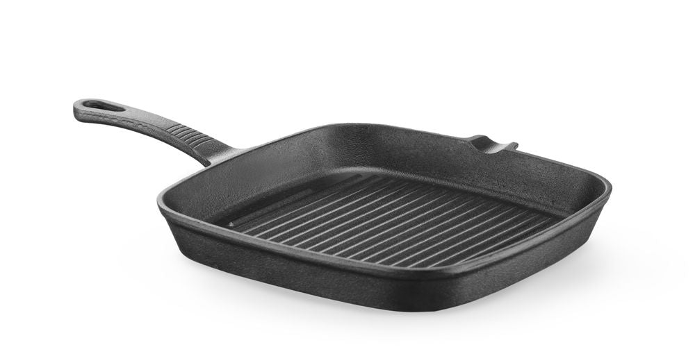 Grillpanne i støpejern, 230x230x(H)25mm