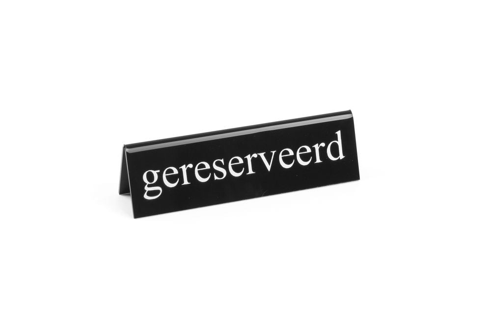 Bordskilt reservert, Gereserveerd, 130x30x (H) 38mm