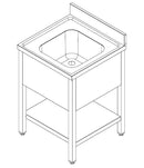 700, - oppvankens hylle flat paket 1 midterste 700, - for Storkjøkken - XL - Storkjøkken