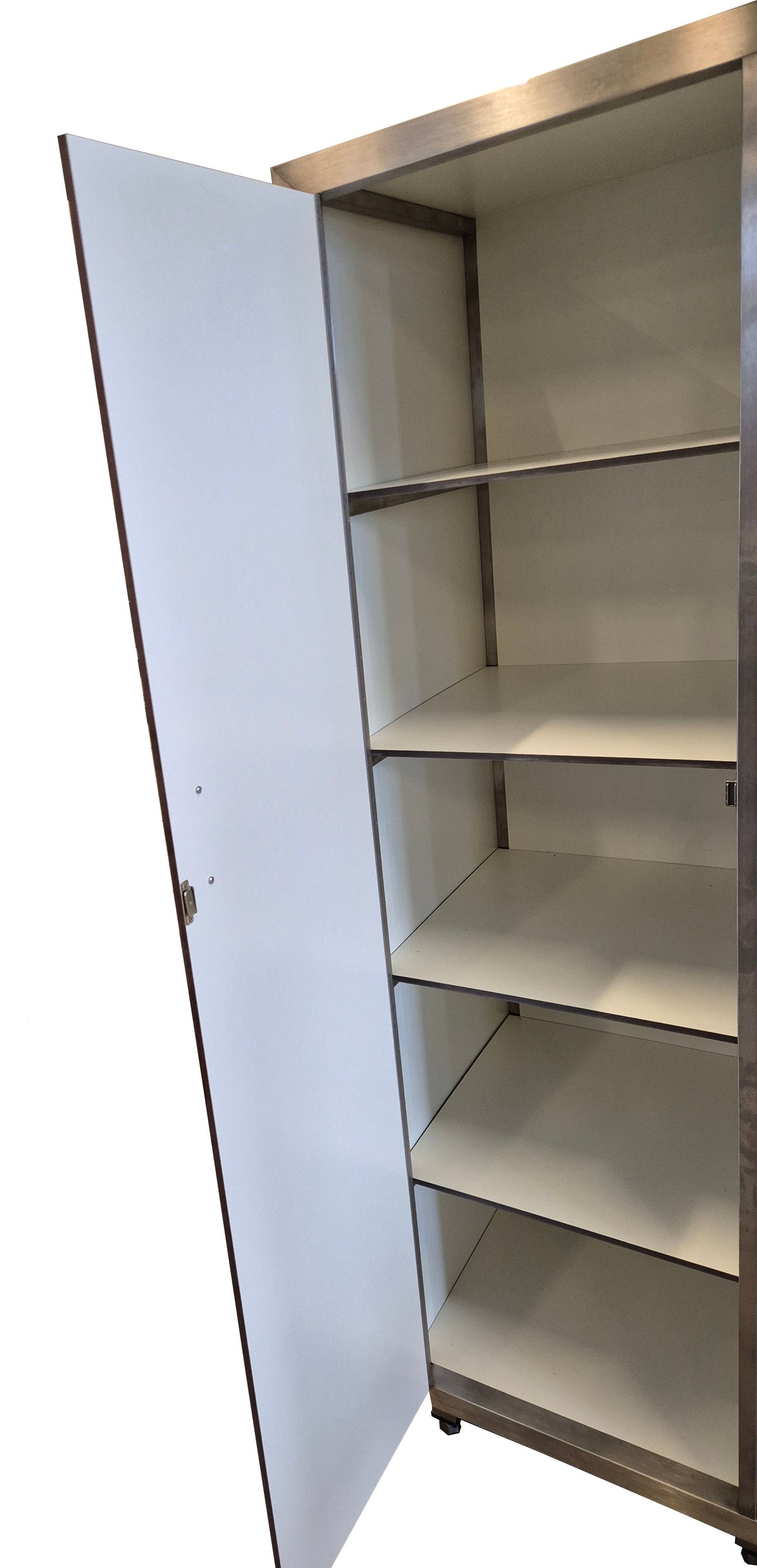 Serviseskap i rustfritt stål, 2 dører og 5 hyller, 950x580x1800 mm – bilde 3