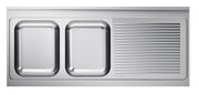 Benkeplate med 2 kummer venstre, 2000x600x40 mm