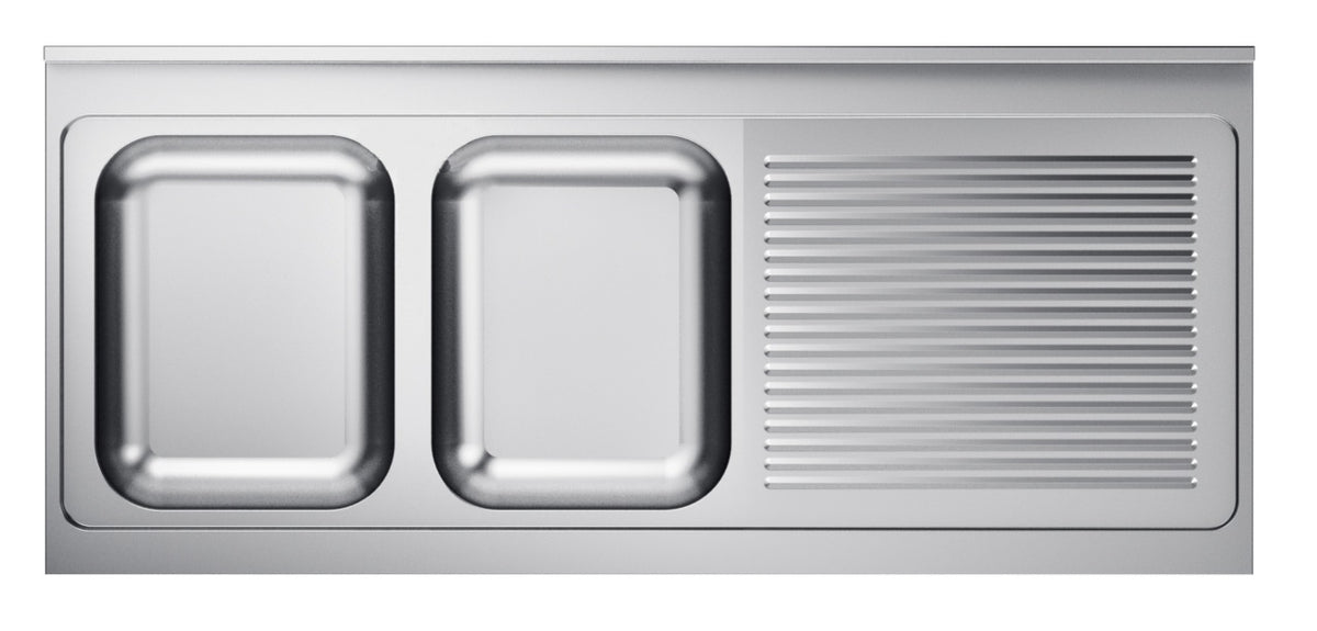 Benkeplate med 2 kummer venstre, 2000x600x40 mm