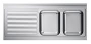 Benkeplate med 2 kummer høyre, 2000x600x40 mm