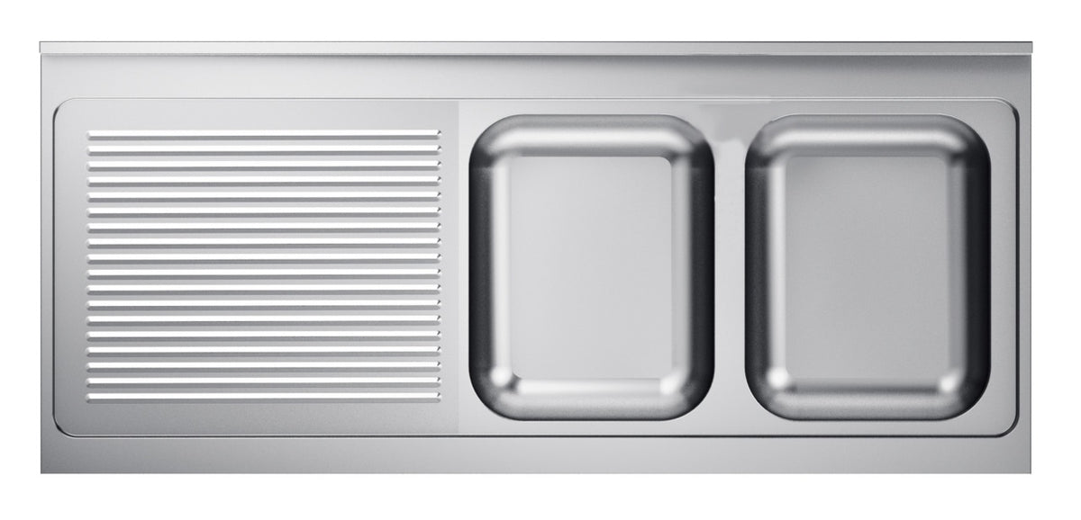 Benkeplate med 2 kummer høyre, 2000x600x40 mm