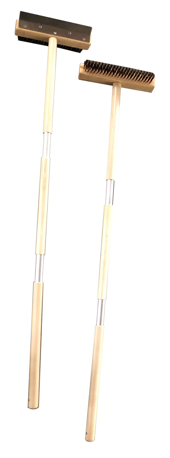 Pizzaovnsbørste med skrape og trehåndtak 25-120