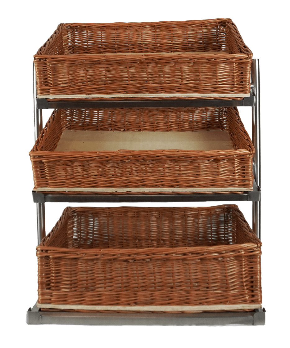 Etasjestativ for brødkurver, 3 nivåer, bred modell, 620x335x760 mm – bilde 6
