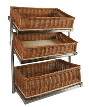 Etasjestativ for brødkurver, 3 nivåer, bred modell, 620x335x760 mm
