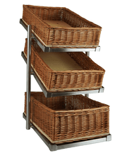 Etasjestativ for brødkurver, 3 nivåer, smal modell, 335x620x760 mm