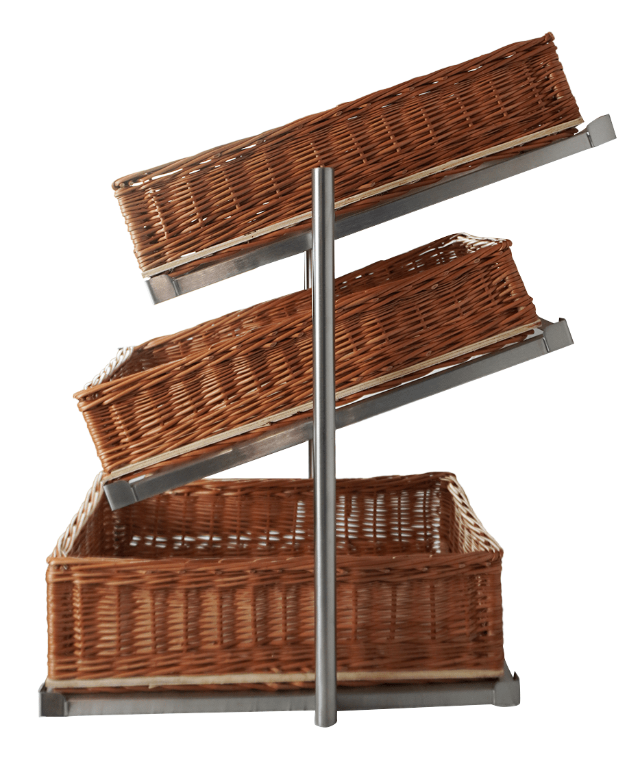 Etasjestativ for brødkurver, 3 nivåer, smal modell, 335x620x760 mm – bilde 7