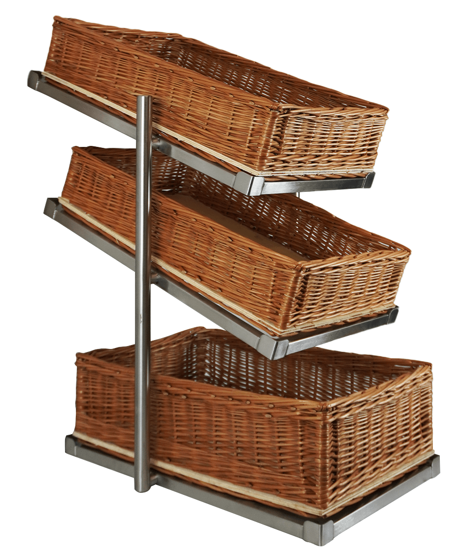 Etasjestativ for brødkurver, 3 nivåer, smal modell, 335x620x760 mm – bilde 3