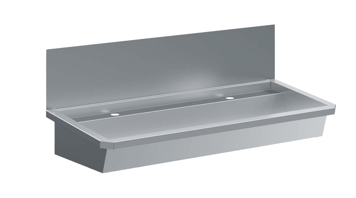 Vaskerenne for 2 kraner, med bunnventil og sprutskjerm, 1200x468x438 mm