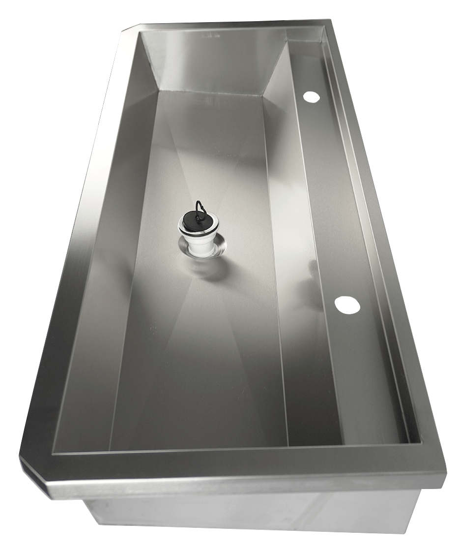 Vaskerenne for 2 kraner, med bunnventil og sprutskjerm, 1200x468x438 mm – bilde 7