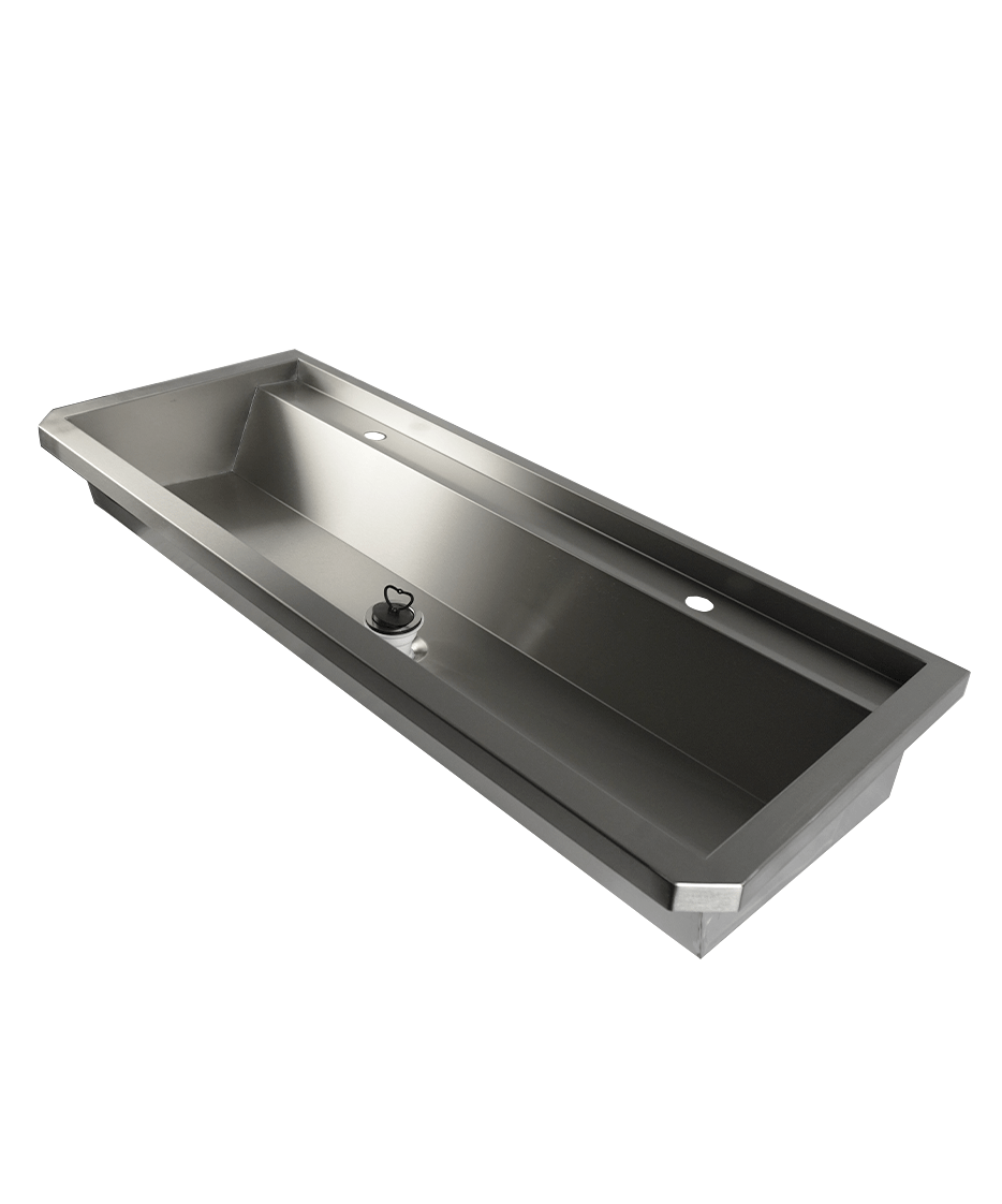 Vaskerenne for 2 kraner, med bunnventil og sprutskjerm, 1200x468x438 mm – bilde 9
