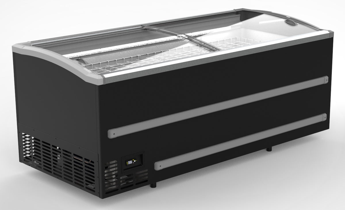 Fryseboks for butikk, sort, manuell avriming, 2508x952x894 mm