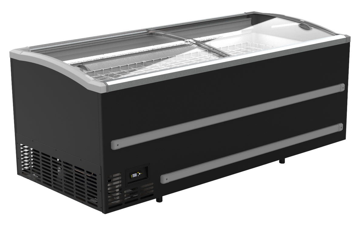 Fryseboks for butikk, sort, automatisk avriming, 2124x952x950 mm