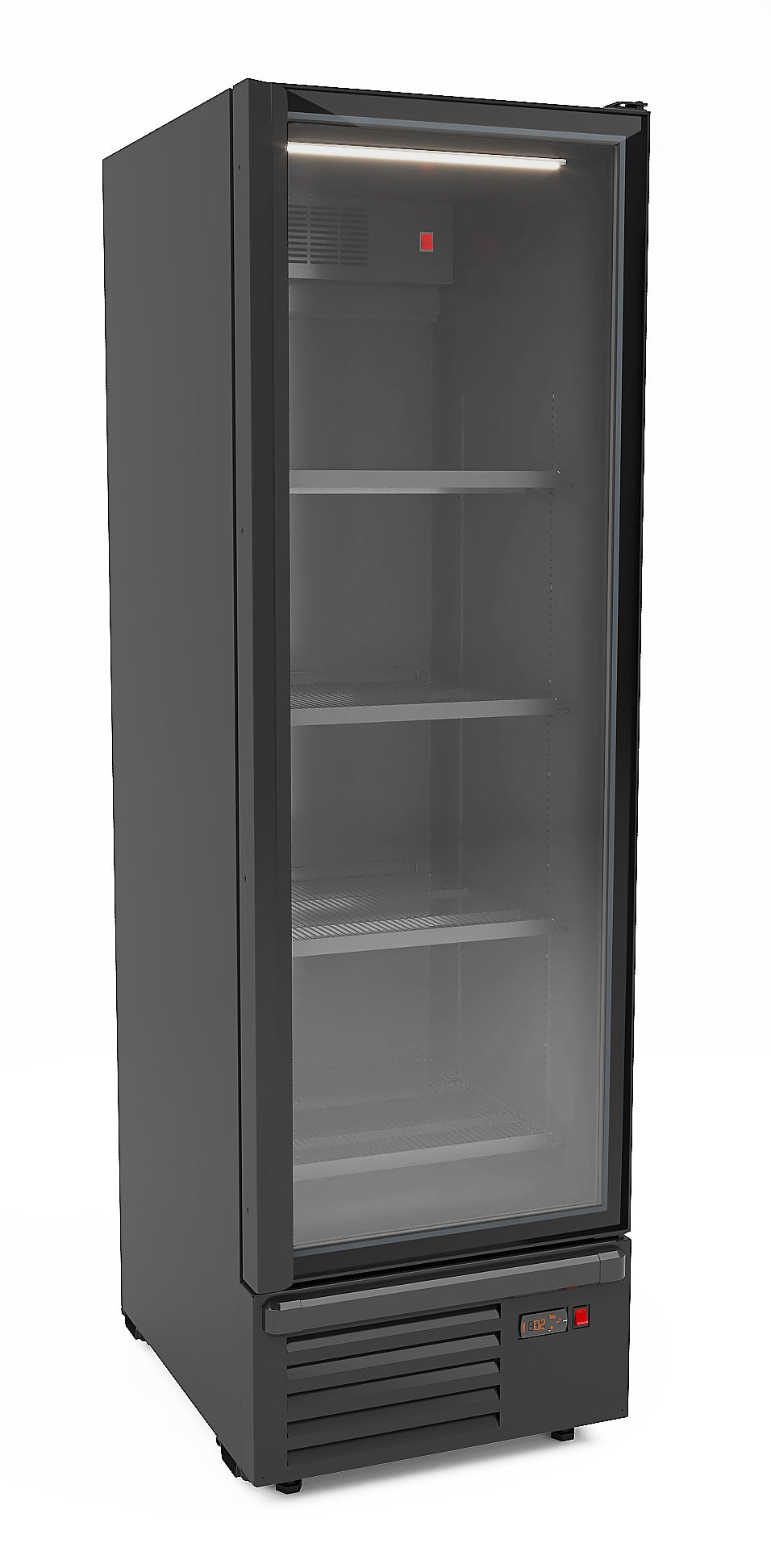 Kjøleskap 1 glassdør sort 550l