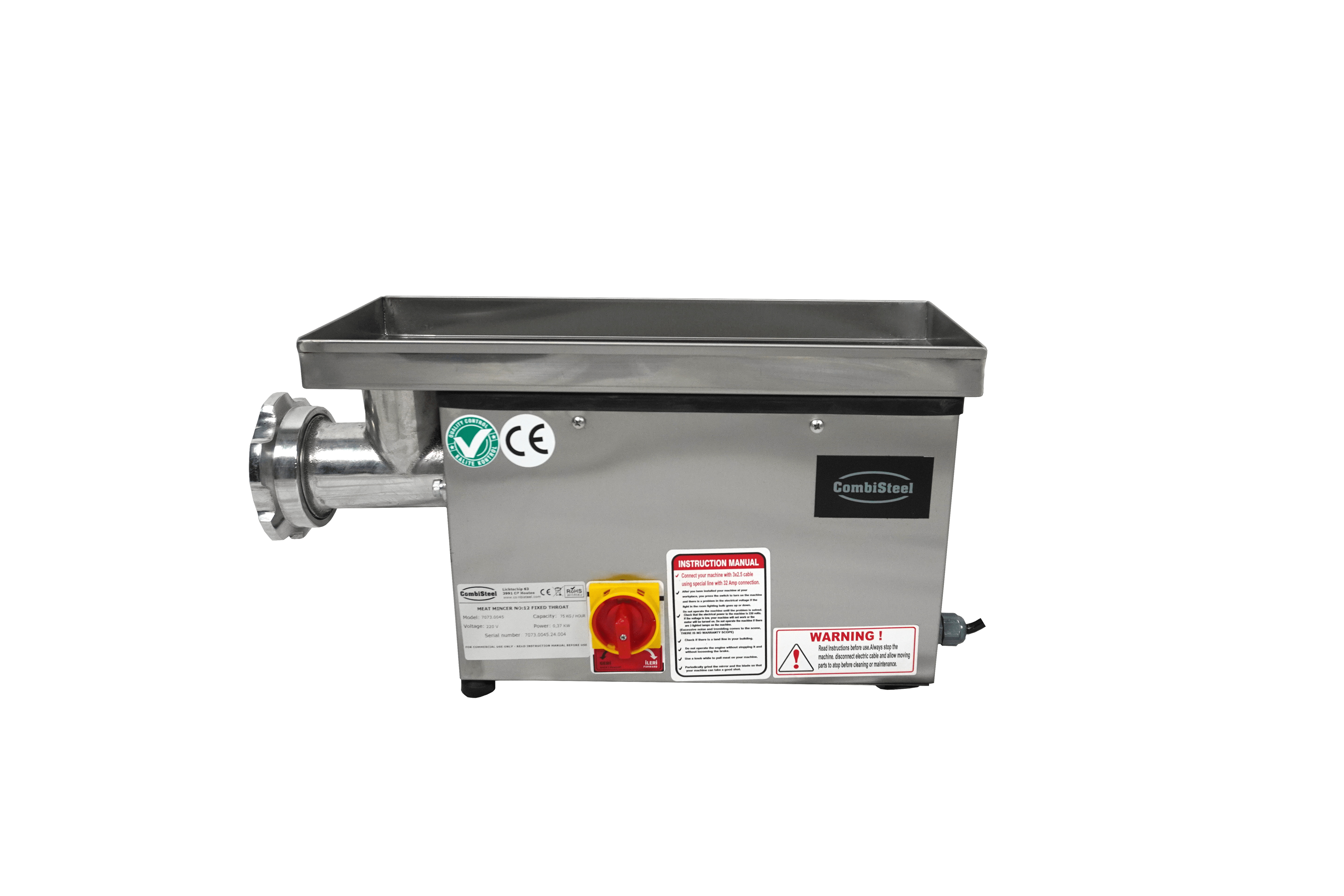 Kjøttgrinner 12 - 75kg/h 230v - med fast hode