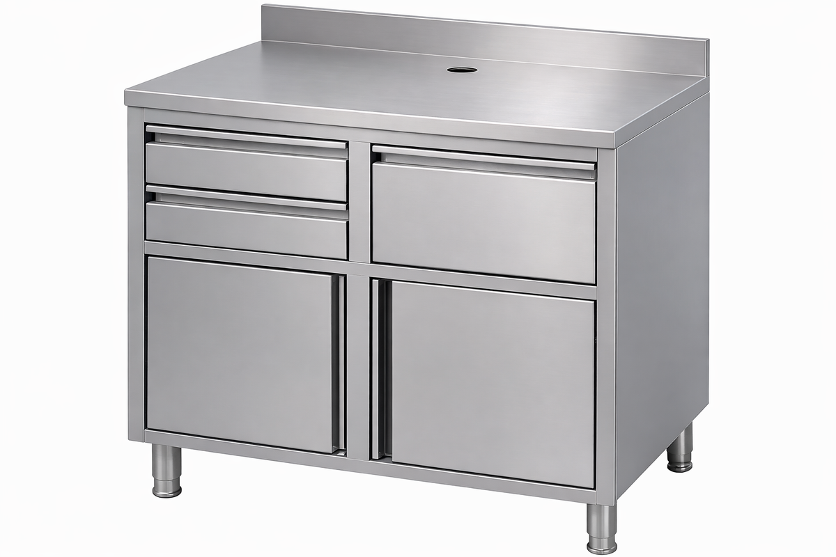 RUSTFRITT STÅL KAFFE ARBEIDSBORD 1250X600X1150