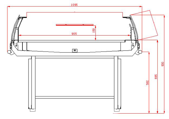 Kjøleøy med glassdekking 1.3