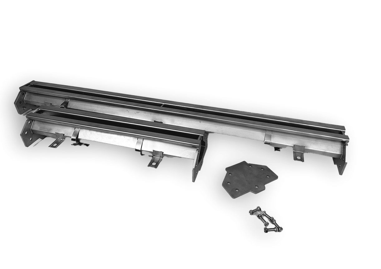 Rustfritt stål avløp 300x265 med 2 utganger for slotte kanal