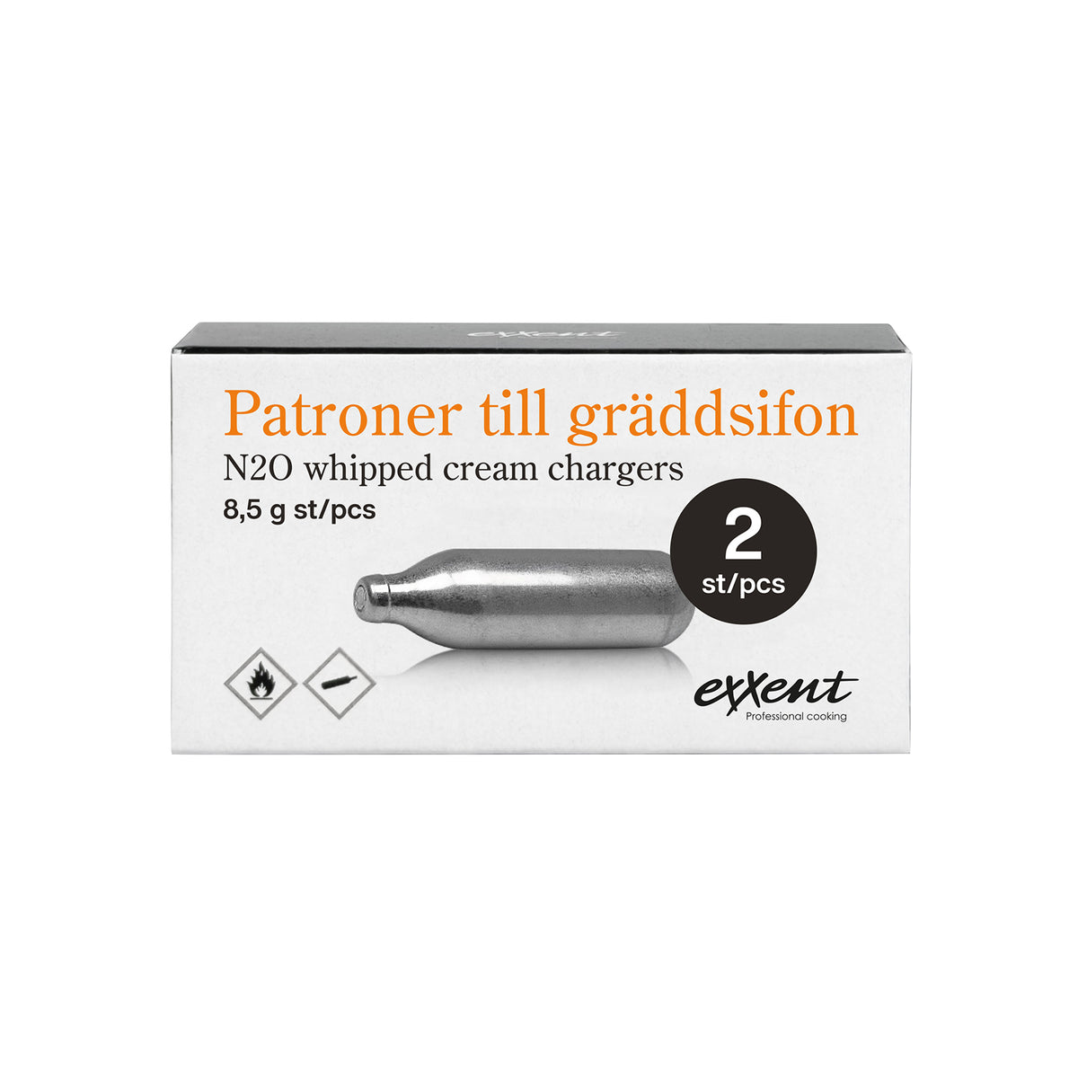 Patroner till kremsifon 8,5g, 2-pakning
