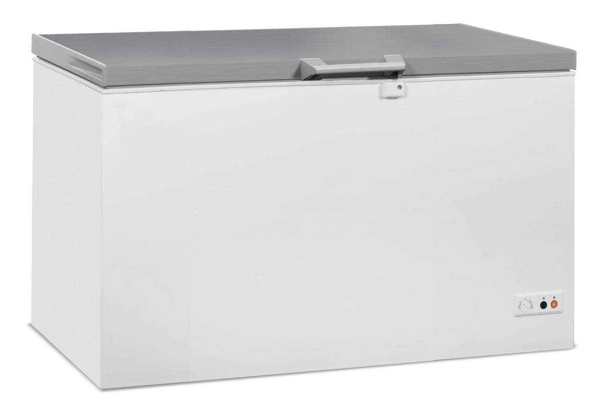 Fryseboks med lokk i rustfritt stål 407L, 1316x743x840 mm