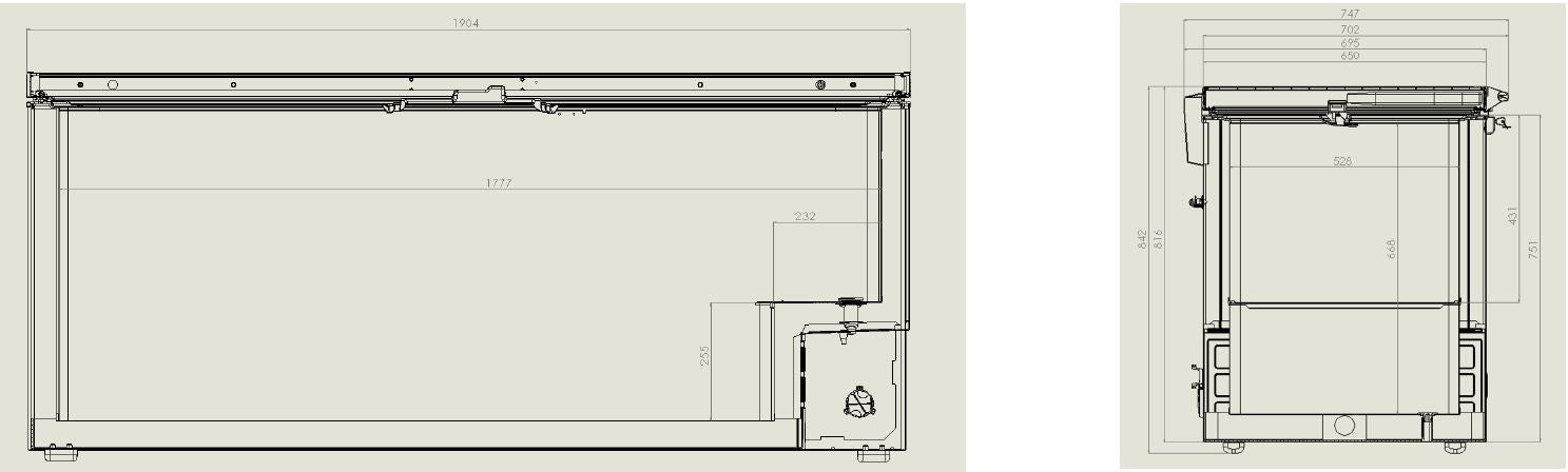Kystefryse ss deksel 635 l