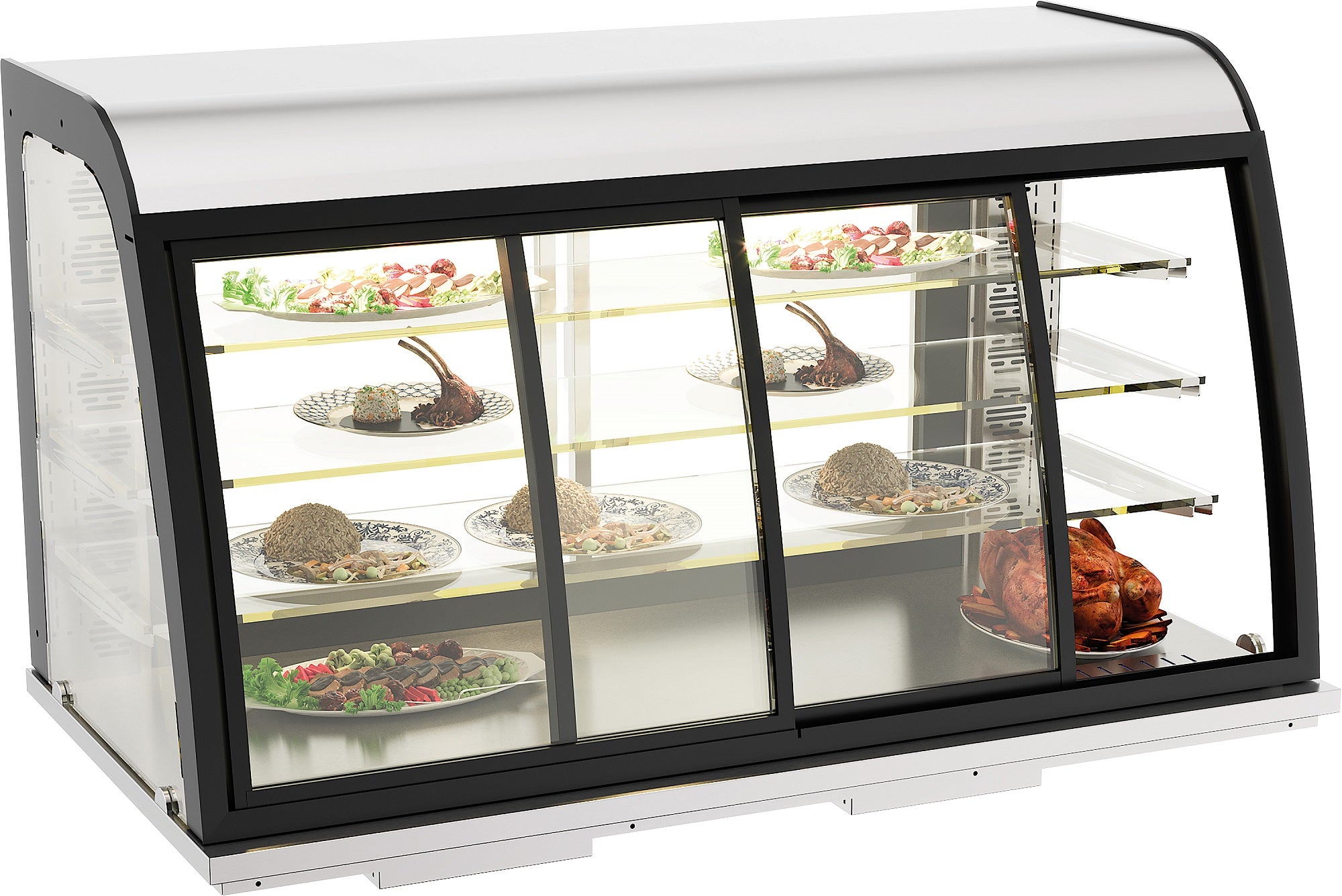 Drop-in oppvarmet display 155l skydedører