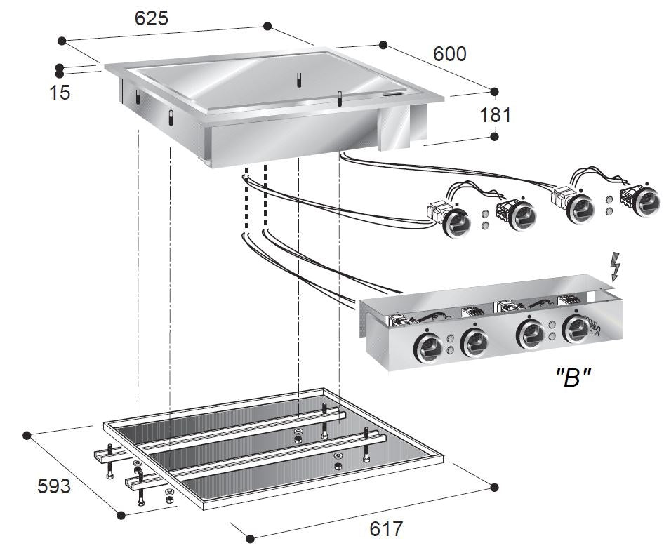 El. fry topp glat 400v