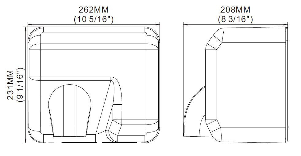 Håndtørker HD-05, 262x208x231 mm – bilde 7
