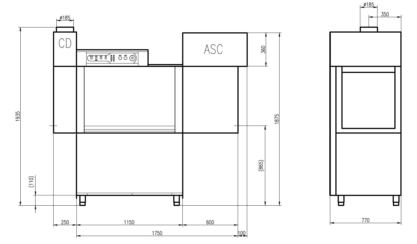 Pl rack transportband oppvaskmaskin asc