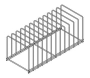 Brettstativ i rustfritt stål for 12 brett, 630x260x250 mm