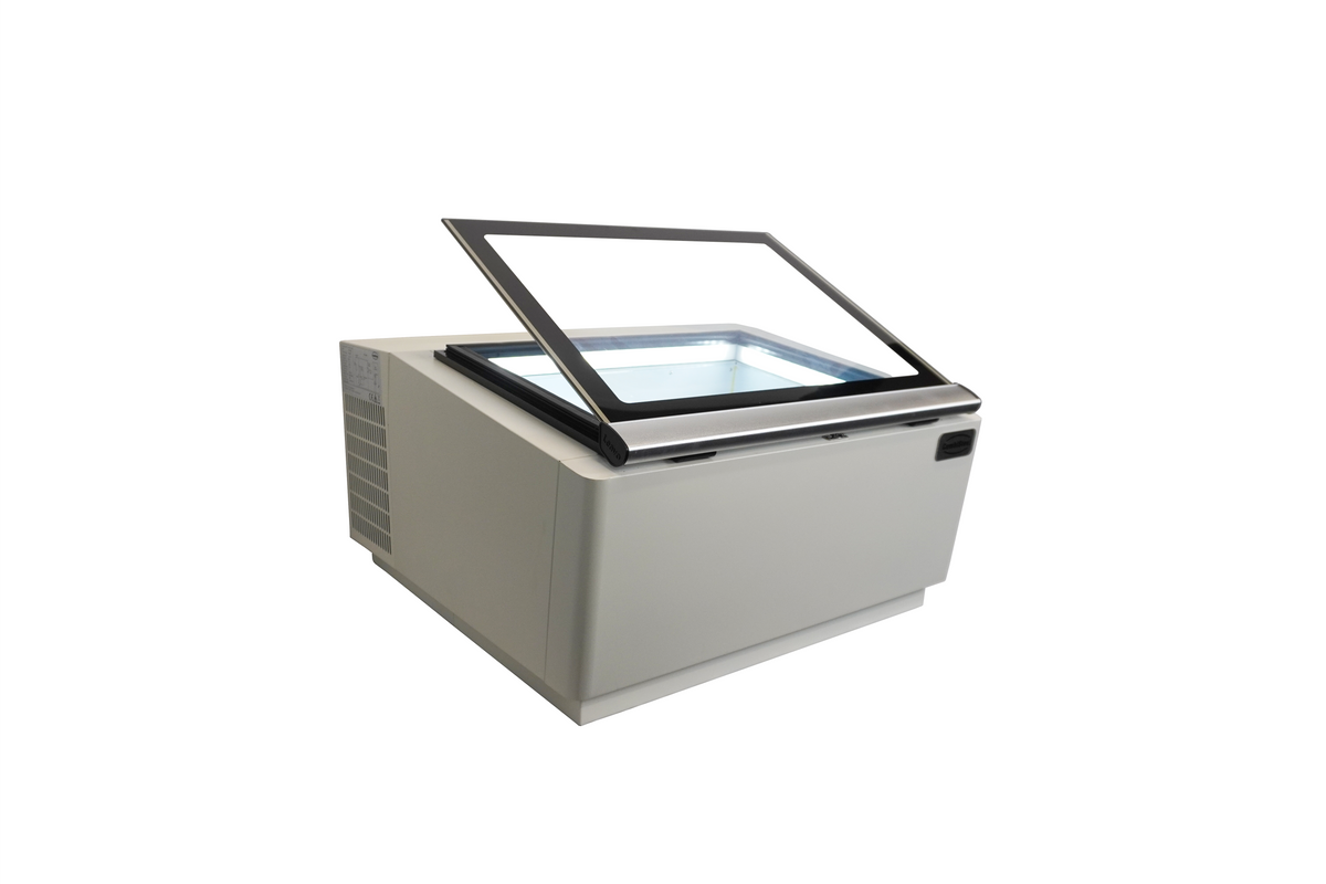 Iskremdisplay for benk, hvit, åpnes på betjeningssiden, 670x750x375 mm – bilde 19