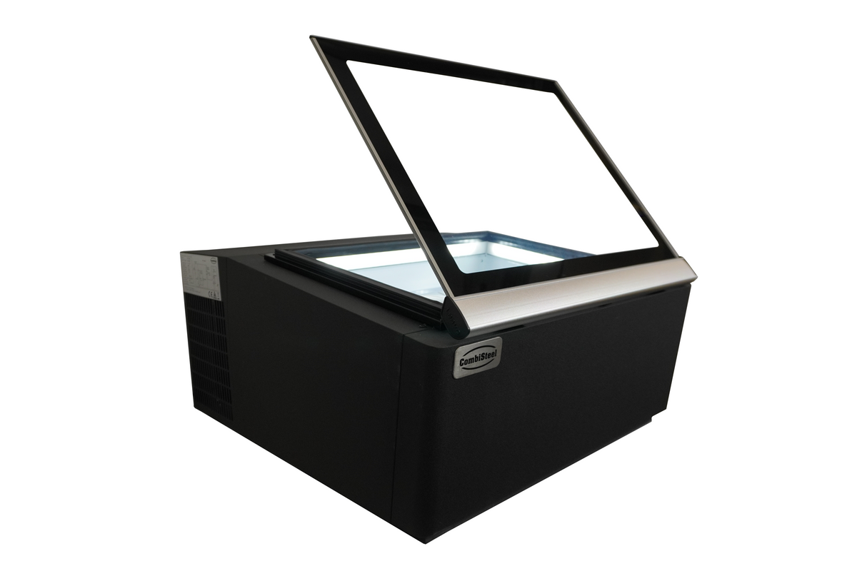 Iskremdisplay for benk, sort, åpnes på betjeningssiden, 670x750x375 mm – bilde 13