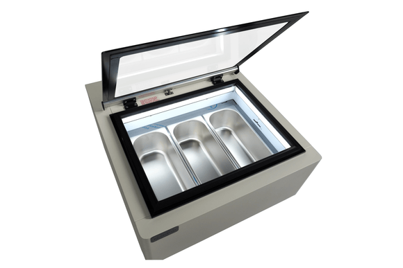 Benkeplate modell isskjerm hvitt åpner på kundeside