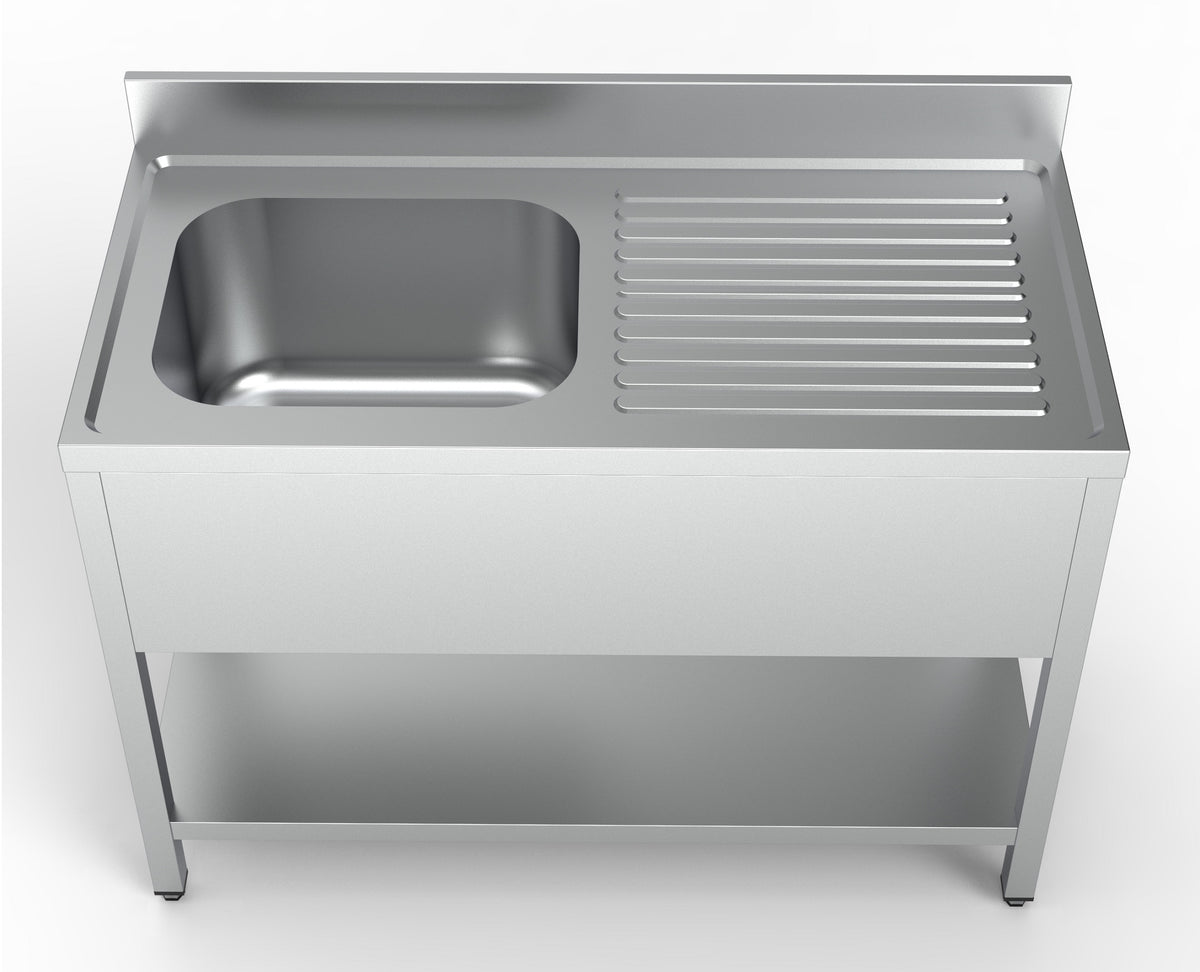 Oppvaskbenk med underhylle, 1 kum venstre, 1200x600x850 mm – bilde 4