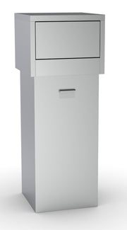 Avfallsbeholder i rustfritt stål 80L, 470x470x1250 mm