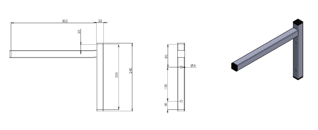 Permanent brakett singel 300