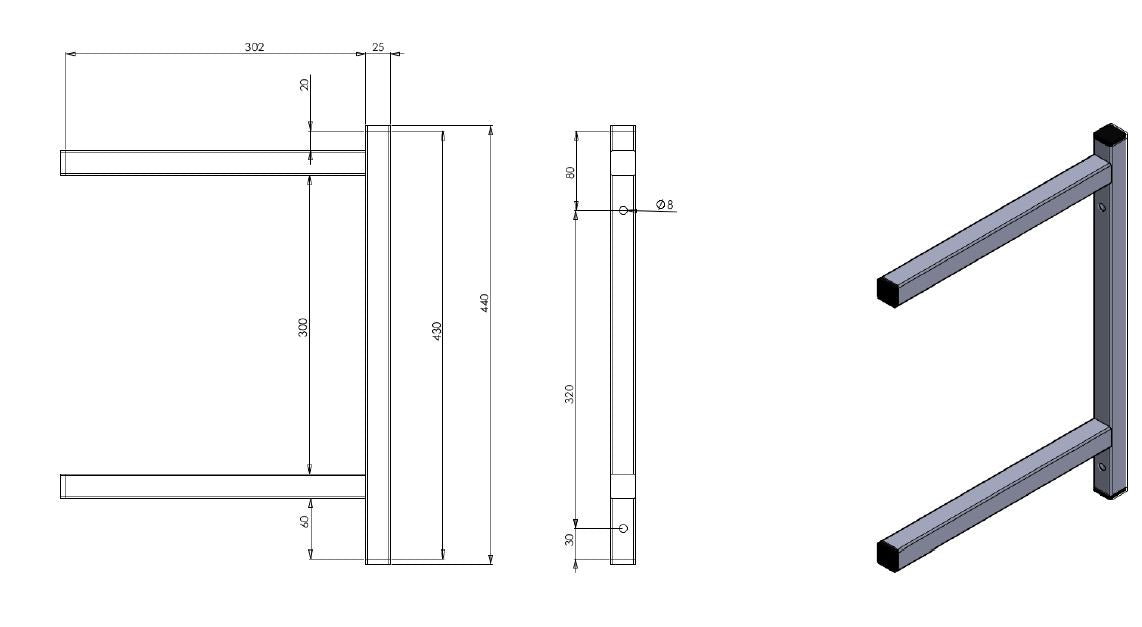 Permanent brakett dobbel 300