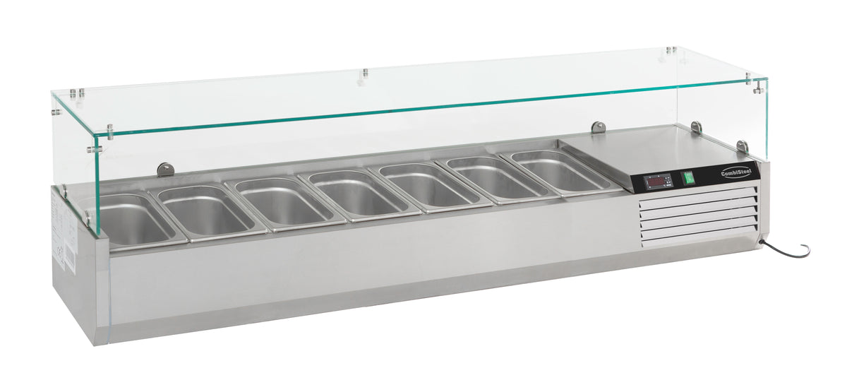 Kjølt overbygg 7x GN 1/4, 1600x335x435 mm