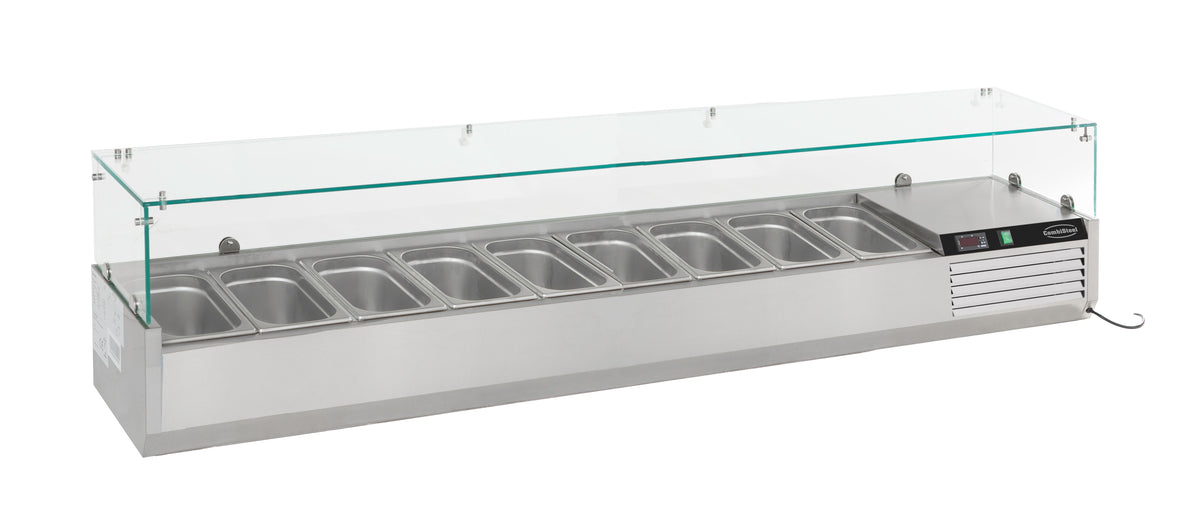Kjølt overbygg 9x GN 1/3, 2000x395x435 mm
