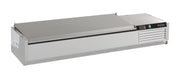 Kjølt overbygg med lokk i rustfritt stål, 9x GN 1/3, 2000x395x225 mm