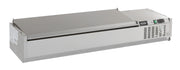 Kjølt overbygg med lokk i rustfritt stål, 5x GN 1/3, 1200x395x225 mm