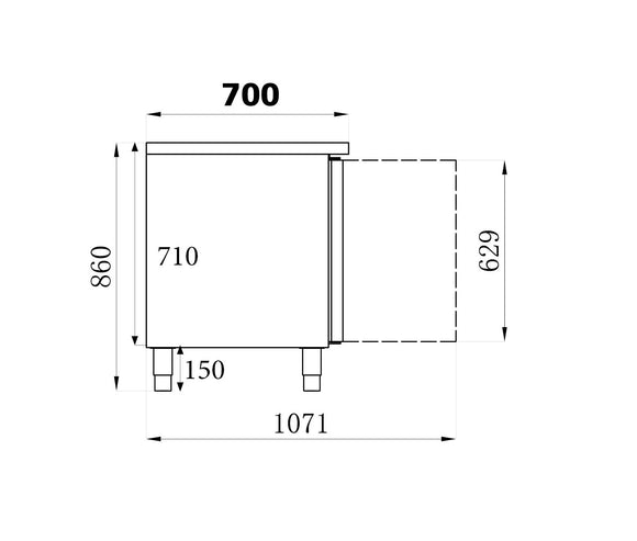 Kjølede negativ benk 2 dører