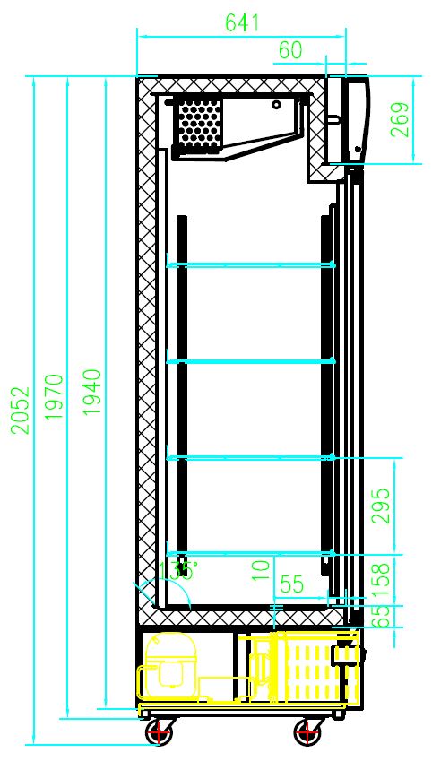Kjøleskap 2 glassdører