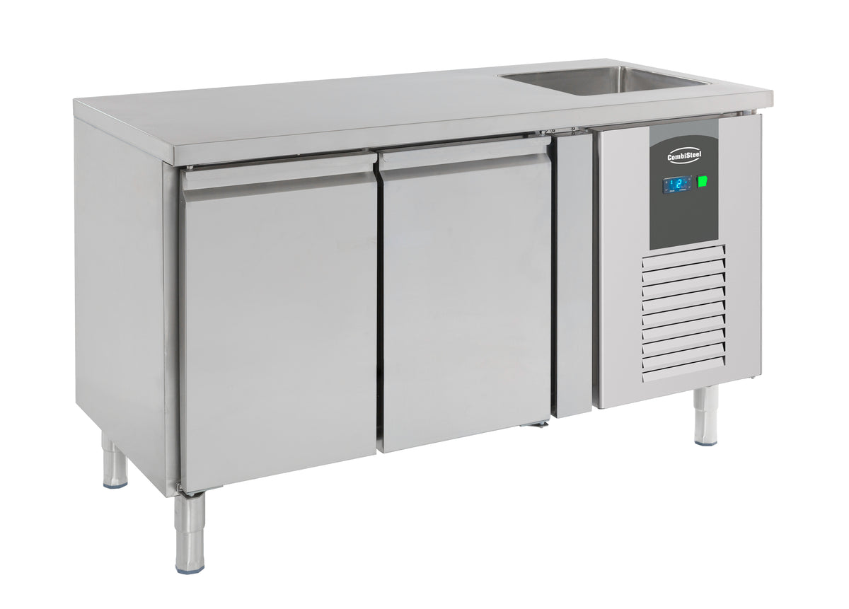 Kjølebenk Standard Line med kum, 2 dører, 1510x700x950 mm